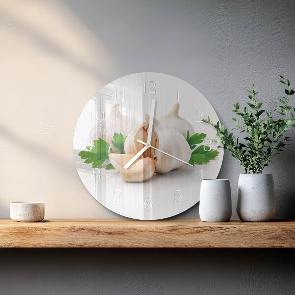 Glas wanduhr Knoblauch