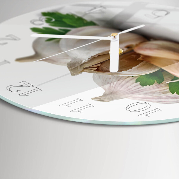Glas wanduhr Knoblauch