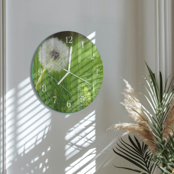 Glas wanduhr Löwenzahn
