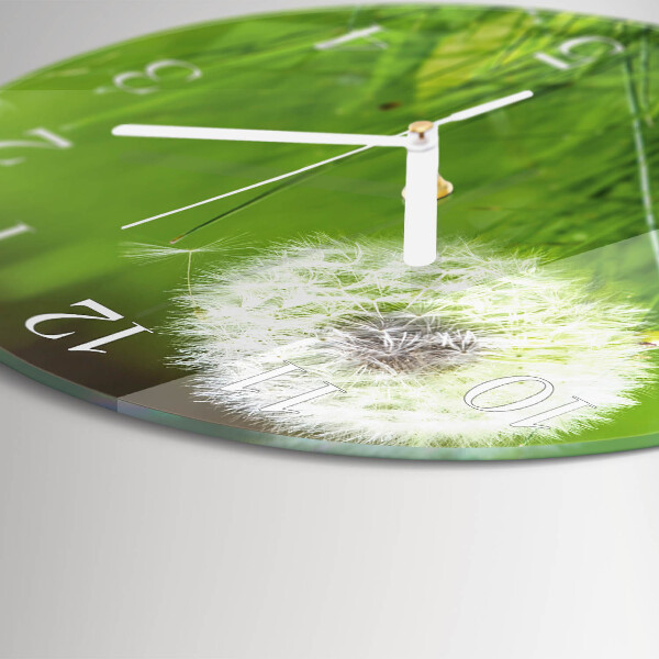 Glas wanduhr Löwenzahn