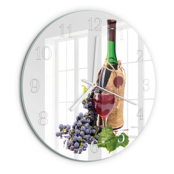 Glas wanduhr Trauben für Wein