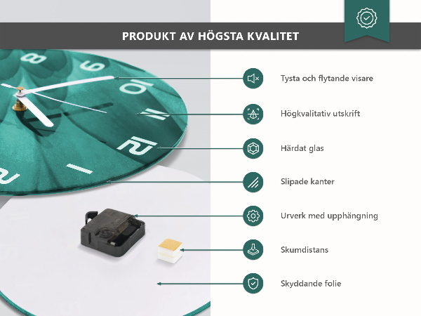 Glas wanduhr Horizont