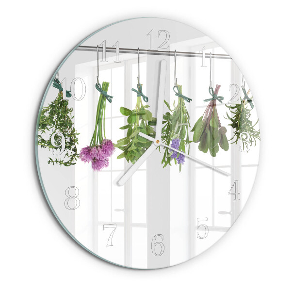 Glas wanduhr Kräuter