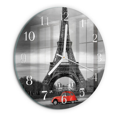 Glas wanduhr Eiffelturm-Auto