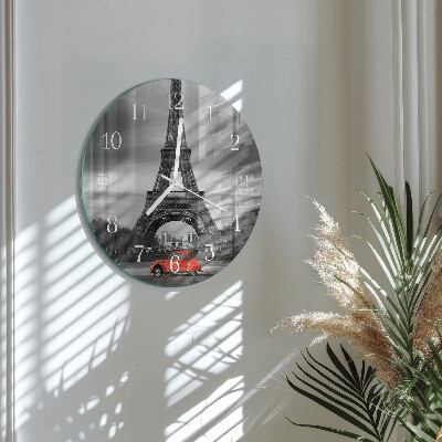 Glas wanduhr Eiffelturm-Auto