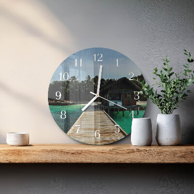 Glas wanduhr Seepalmen