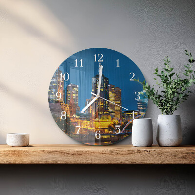 Glas wanduhr Stadt