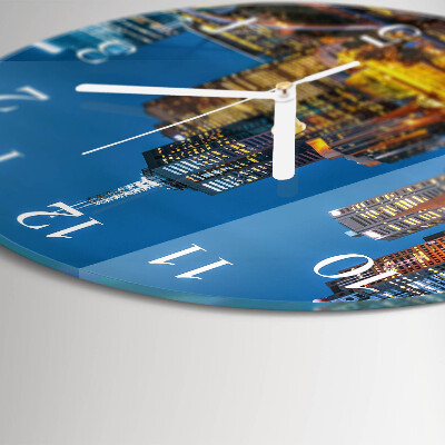 Glas wanduhr Stadt