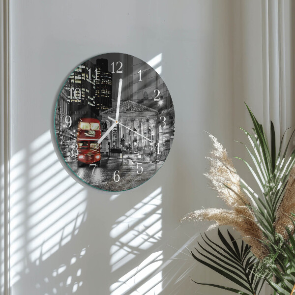 Glas wanduhr Londoner Bus