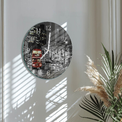 Glas wanduhr Londoner Bus