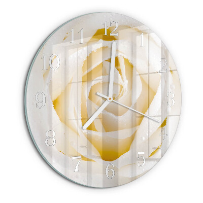 Glas wanduhr Rose