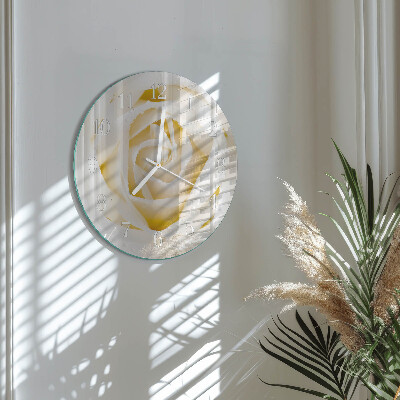 Glas wanduhr Rose