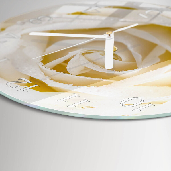 Glas wanduhr Rose