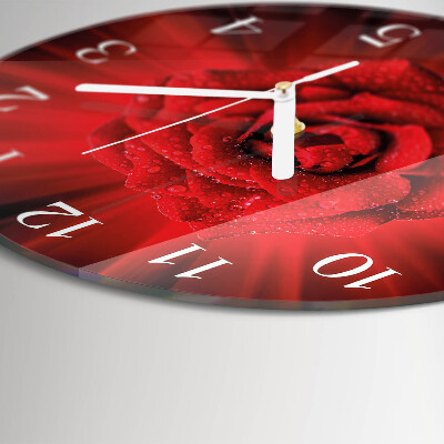 Glas wanduhr Rose