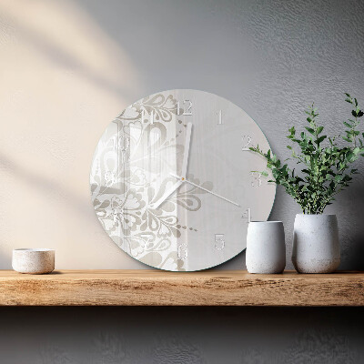 Glas wanduhr Blumenkunst