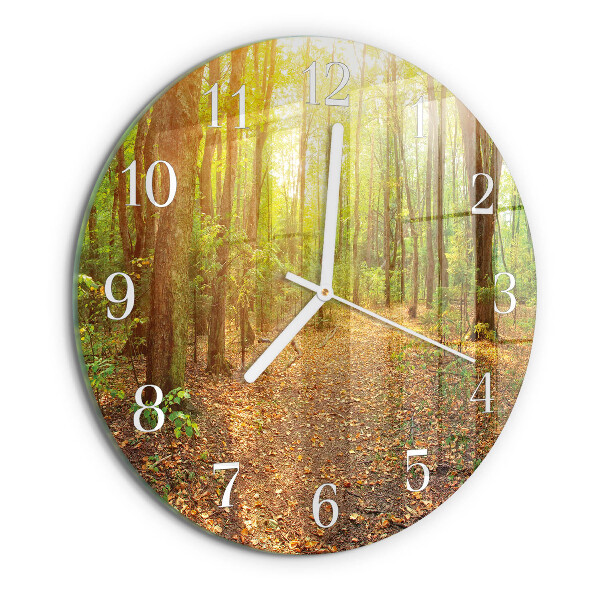 Glas wanduhr Waldweg