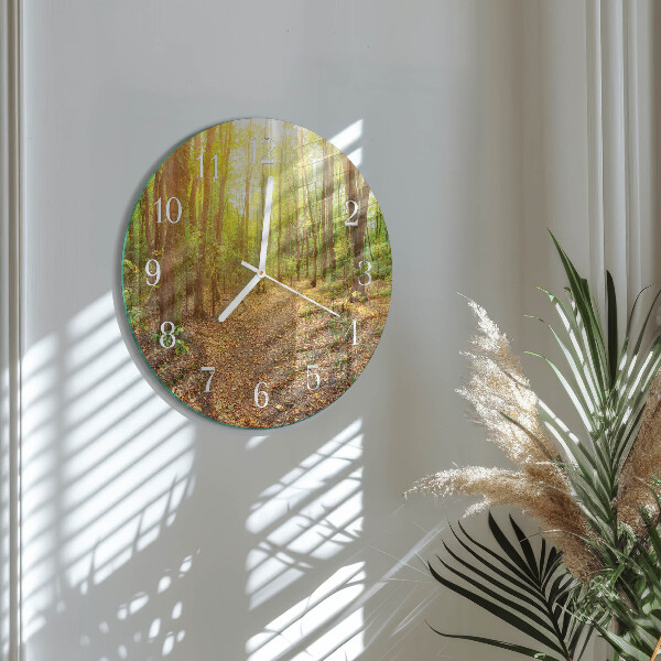 Glas wanduhr Waldweg