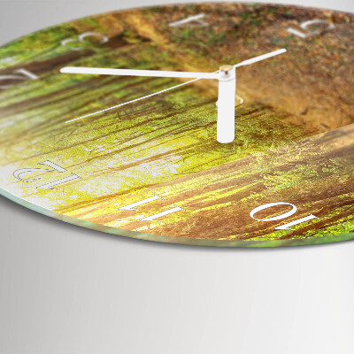 Glas wanduhr Waldweg