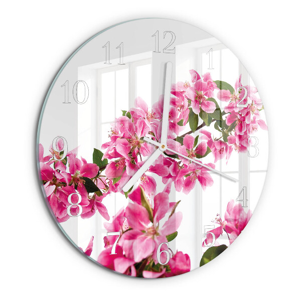 Glas wanduhr Blumen