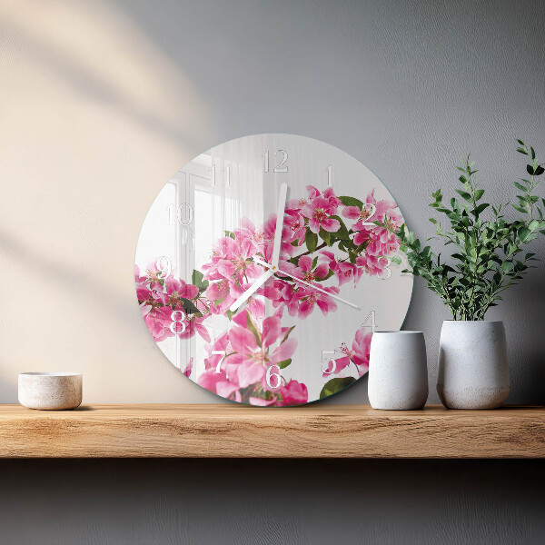 Glas wanduhr Blumen