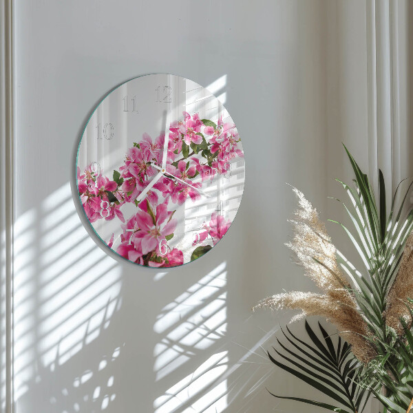 Glas wanduhr Blumen