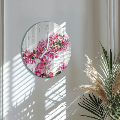 Glas wanduhr Blumen