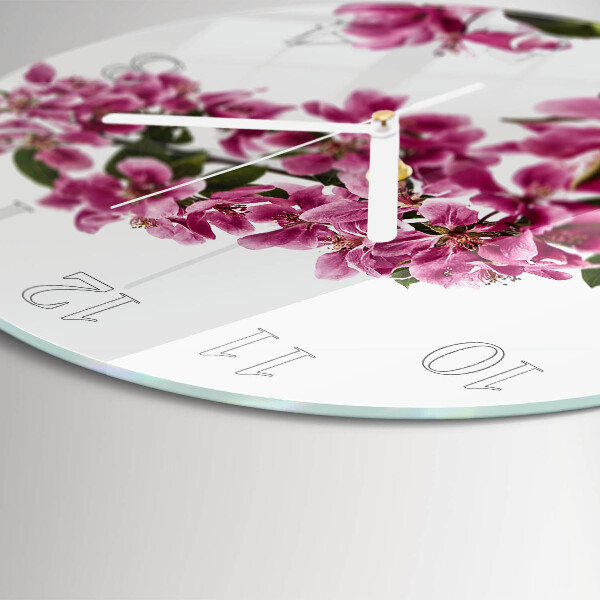 Glas wanduhr Blumen