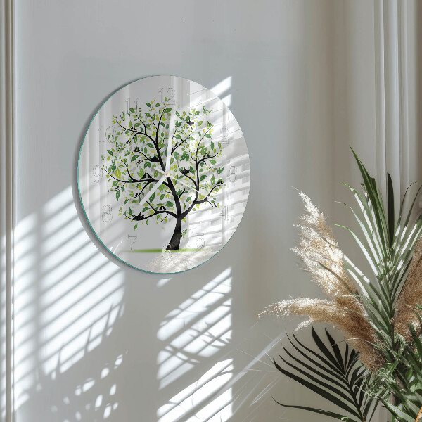 Glas wanduhr Baum