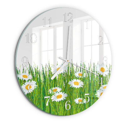 Glas wanduhr Gänseblümchen