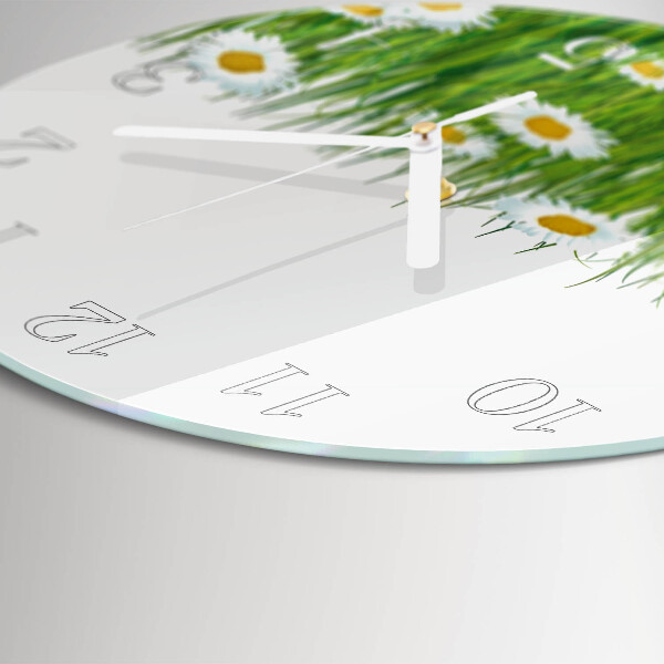 Glas wanduhr Gänseblümchen