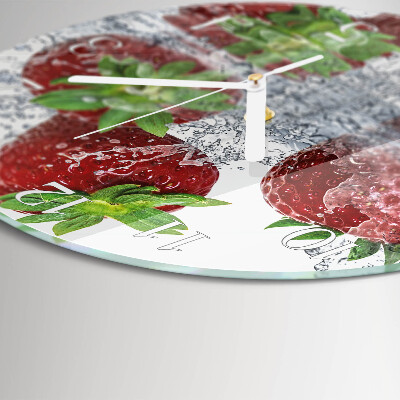 Glas wanduhr Erdbeeren