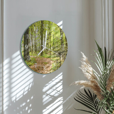 Glas wanduhr Wald