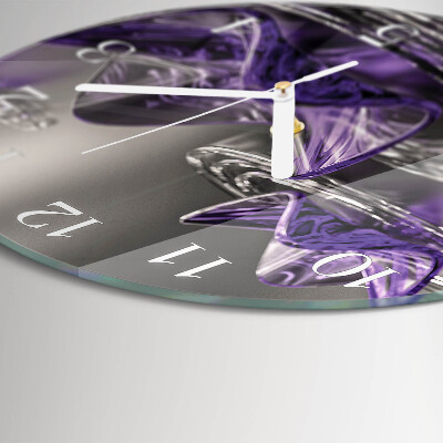 Glas wanduhr Glasblumen