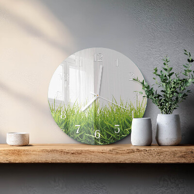 Glas wanduhr Gras
