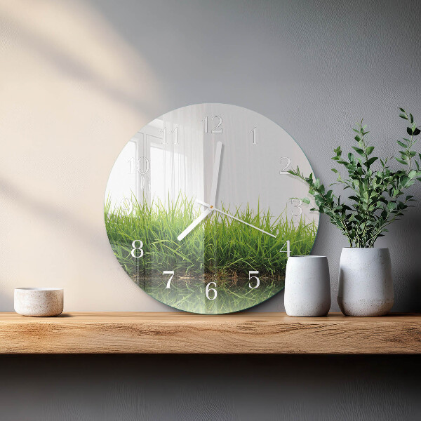 Glas wanduhr Gras