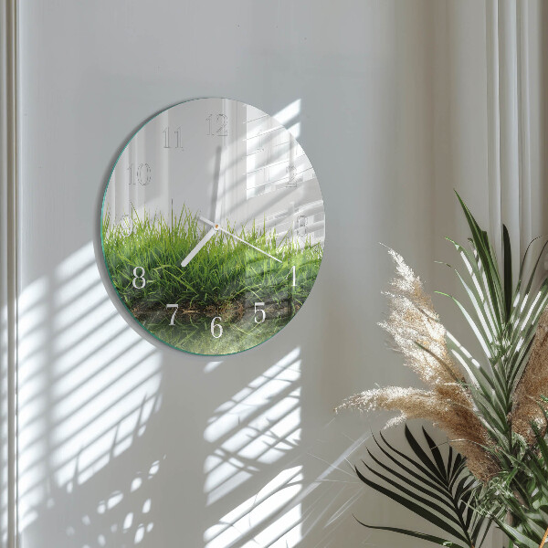 Glas wanduhr Gras