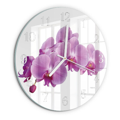 Glas wanduhr Orchidee