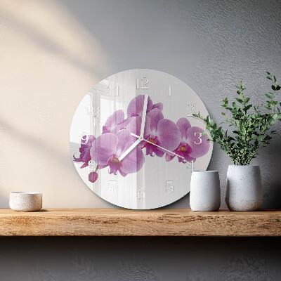Glas wanduhr Orchidee