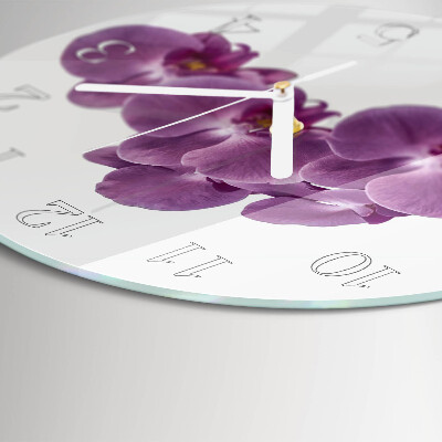 Glas wanduhr Orchidee