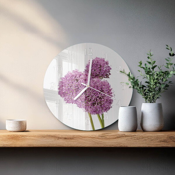Glas wanduhr Blume