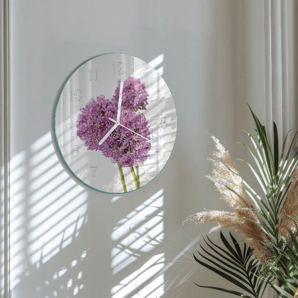 Glas wanduhr Blume