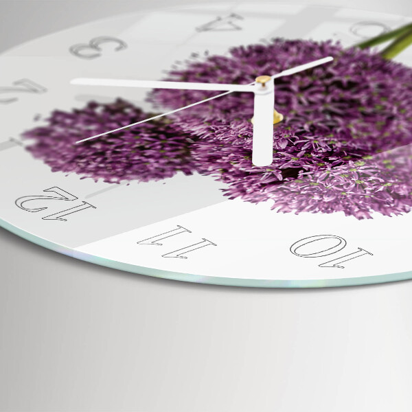Glas wanduhr Blume