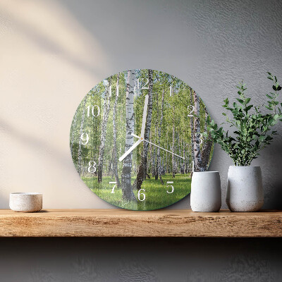 Glas wanduhr Birkenwald