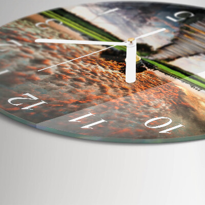 Glas wanduhr Meadow Bridge