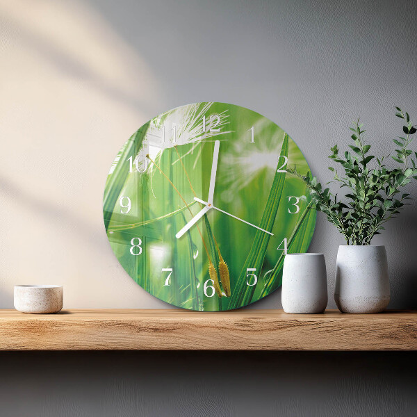Glas wanduhr Gras