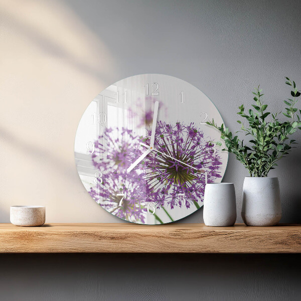 Glas wanduhr Blume