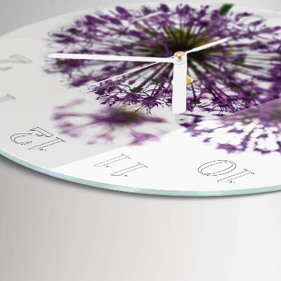 Glas wanduhr Blume