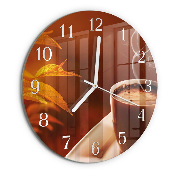 Glas wanduhr Kaffee