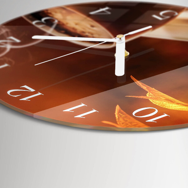 Glas wanduhr Kaffee