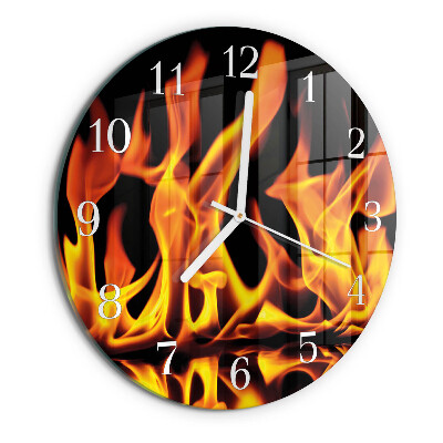 Glas wanduhr Feuer